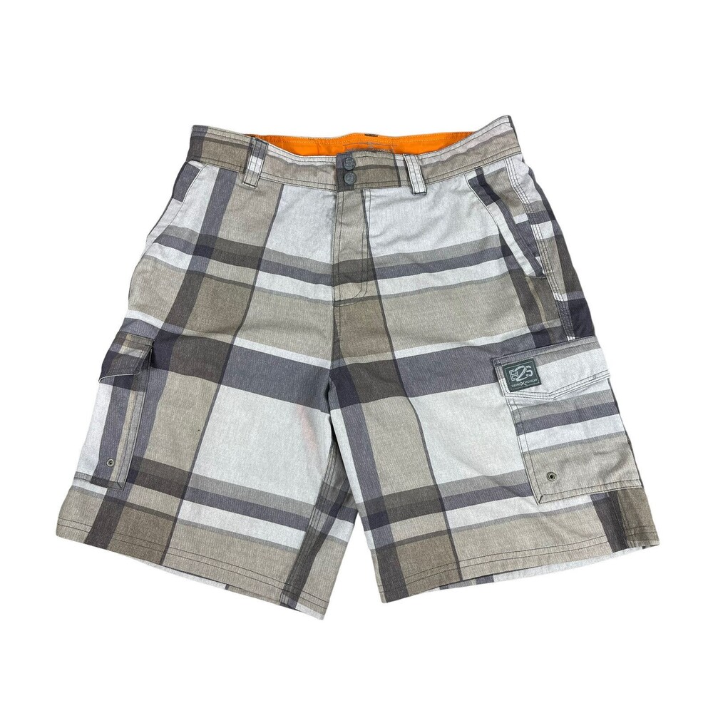 Beach2Street ZeroXPosur Mens M Plaid Board Shorts Swim Trunks Cargo Y2K